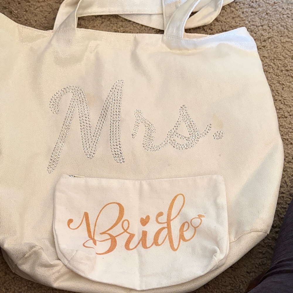 Elegant Cream Bridal Tote Bag